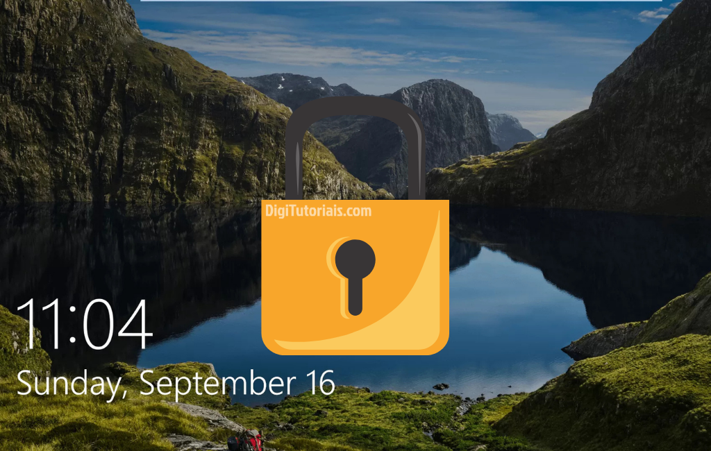 Tela de desbloqueio do windows