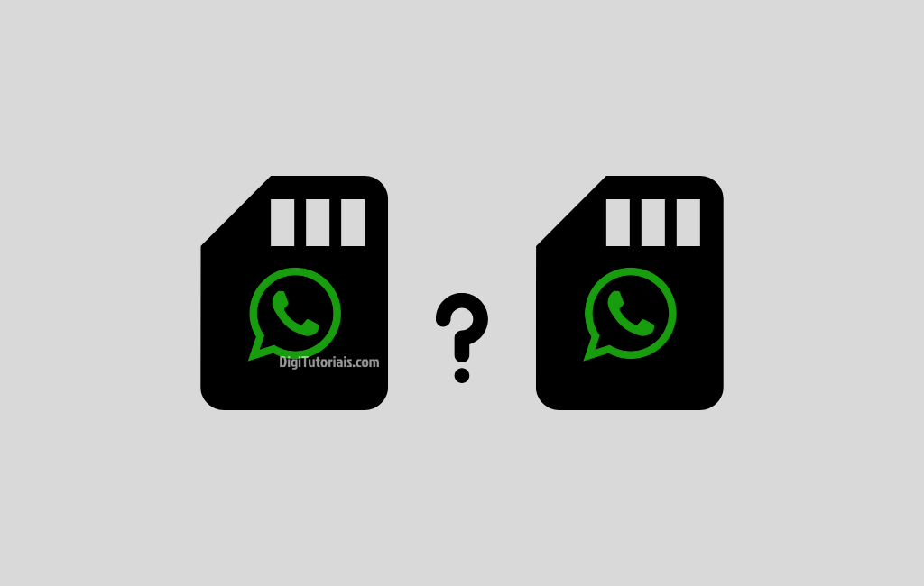 Dois chips de celular e logos do Whatsapp