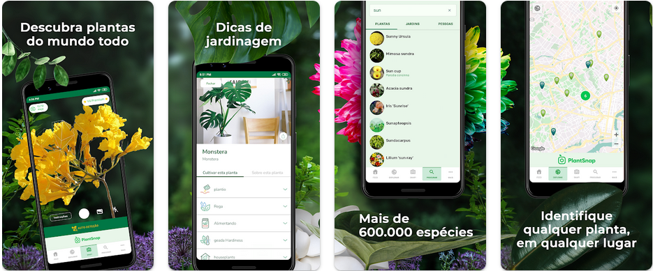 Imagens do aplicativo PlantSnap