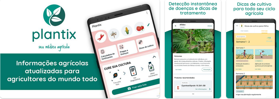Imagens do aplicativo Plantix