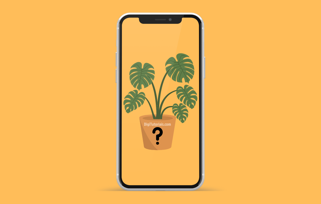 Smartphone com imagem de plantas