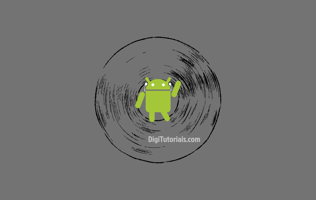 Logo Android e disco de vinil